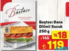 BAŞTACI DANA DİLİMLİ SUCUK 250 G
